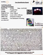 6.60/CT Natural Neo Burma Ruby with Govt. Lab Certificate-5661